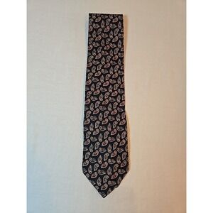 Men's Vintage Jacques Estier‎ Tie 100% Silk Tie Navy Paisley Italian Necktie